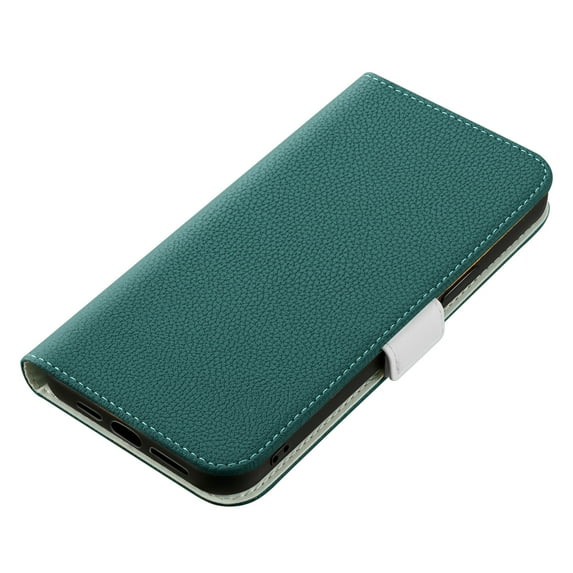 Slim Light Case for iPhone 13 Pro Max 6.7 inch, Lytchee Pattern PU Leather Soft TPU Shockproof Folio Flip Case with Kickstand Card Slots Magnetic Clasp Phone Cover for iPhone 13 Pro Max,Green