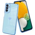 thumbnail image 1 of Slim Lightweight Case for Samsung Galaxy A14 5G, Electroplated Hearts Pattern Shockproof Thin Phone Cover for Women Girls, Lens Protection Drop Resistant Case for Samsung Galaxy A14 5G, Blue, 1 of 11