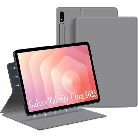Slim Lightweight Magnetic Protective Case with S Pen Holder & Auto Sleep Wake Function for Samsung Galaxy Tab S11 Ultra 2025 14.6 Inch SM-X930 / SM-X936B,Gray