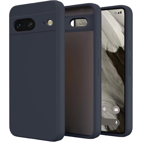 Slim Liquid Silicone Case for Google Pixel 8,with Scratch-Resistant Microfiber Lining Shockproof Soft Silicone Protective Case for Google Pixel 8 (Gray)