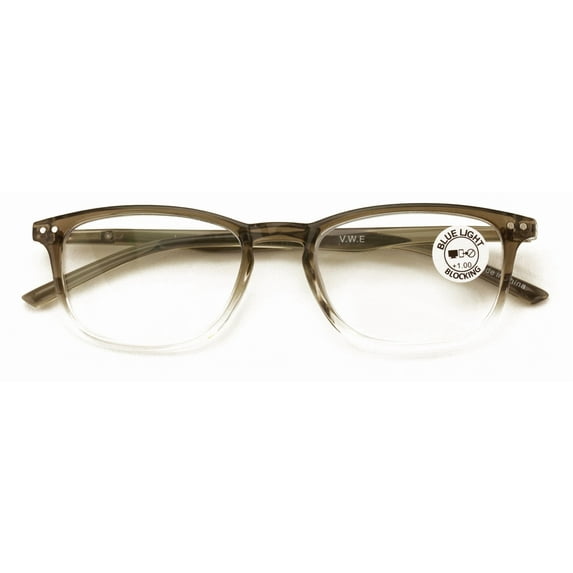 Slim Low Profile Anti Blue UV Protection with Anti-Reflective AR Coating Reading Glasses - Clear Lens Reader CR04AB +1.25