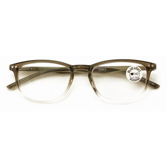Slim Low Profile Anti Blue UV Protection with Anti-Reflective AR Coating Reading Glasses - Clear Lens Reader CR04AB +2.00