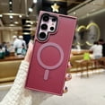 thumbnail image 1 of Slim Magnetic Case for Samsung Galaxy S22 Ultra, Built-in Magnets Compatible with MagSafe Charging, Translucent Skin-Feel Matte Frosted Back Anti-Scratch Phone Cover for Galaxy S22 Ultra, Winered, 1 of 9