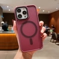 thumbnail image 1 of Slim Magnetic Case for iPhone 13 Pro Max, Built-in Magnets Compatible with MagSafe Charging, Translucent Skin-Feel Matte Frosted Back Anti-Scratch Phone Cover for iPhone 13 Pro Max, Winered, 1 of 10