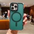 thumbnail image 1 of Slim Magnetic Case for iPhone 14 Pro Max, Built-in Magnets Compatible with MagSafe Charging, Translucent Skin-Feel Matte Frosted Back Anti-Scratch Phone Cover for iPhone 14 Pro Max, Darkgreen, 1 of 10