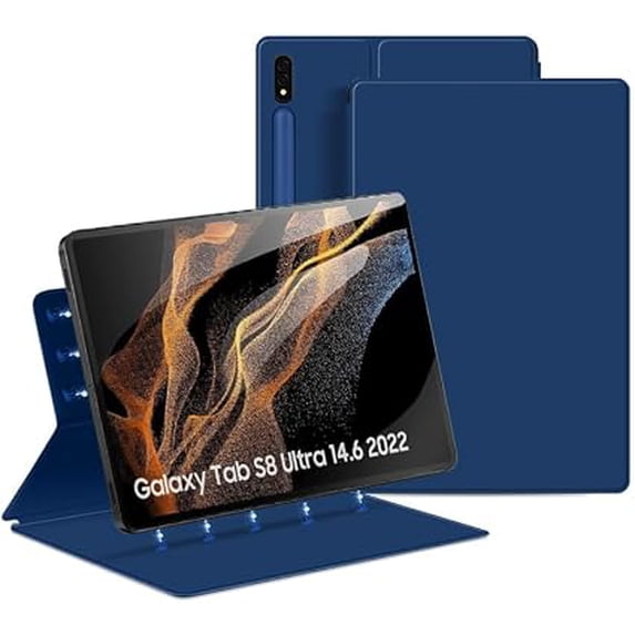 Slim Magnetic Case with S-Pen Holder & Auto Sleep/Wake for Samsung Galaxy Tab S8 Ultra 14.6" 2022 (SM-X900/X906),Blue