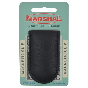 Slim Magnetic Money Clip Genuine Leather Business Card Holder for Men