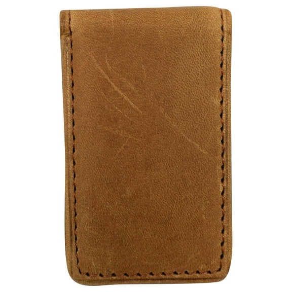 Slim Magnetic Money Clip Hunter Leather Business Card Holder for Men