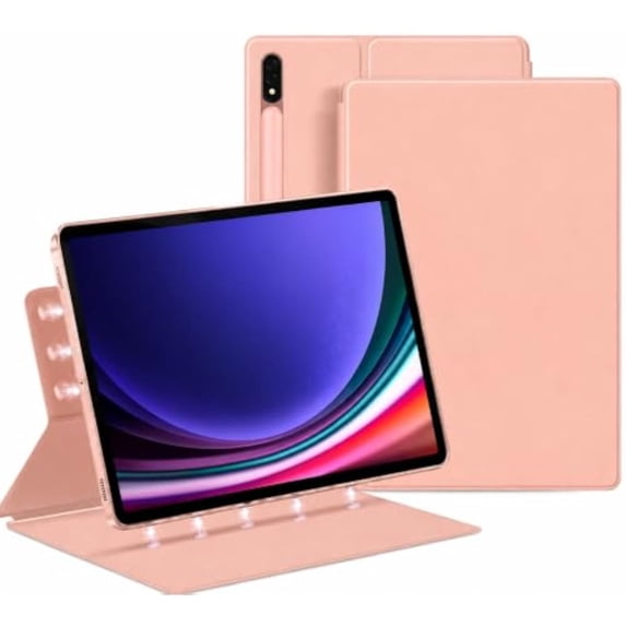 Slim Magnetic Smart Case for Samsung Tab S10 Ultra / S9 Ultra 14.6" with S Pen Slot & Auto Sleep Wake,RoseGold