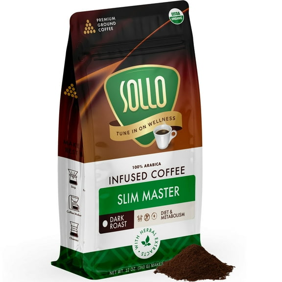 Slim Master Dark Roast Organic Ground Coffee, 340 G