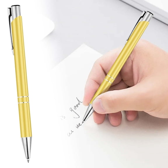 Slim Metal Body Retractable Ballpoint Pens Click Writing Pens Leak-Proof Retractable Pocket Pens Portable Daily Writing Ballpoint Pens Lightweight Grip Office Pens Smooth Ink Ballpoint Pens