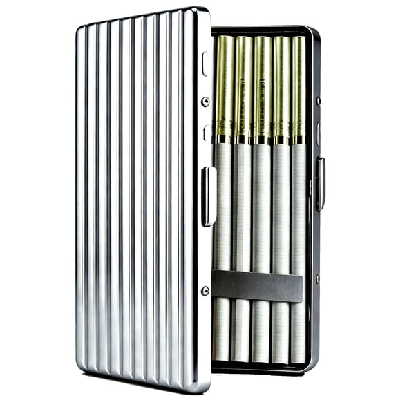 Slim Metal Cigarette Case Holder for 20 Slim Cigarettes