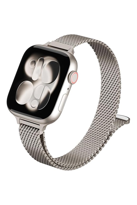 Slim Milanese Loop Compatible with Apple Watch Bands for Women Men 38mm 40mm 41mm 42mm 44mm 45mm 46mm 49mm, Stainless Steel Magnetic Mesh Strap for iWatch Series 11 10 SE 9 8 7 6 5 4 Ultra 3 2 1
