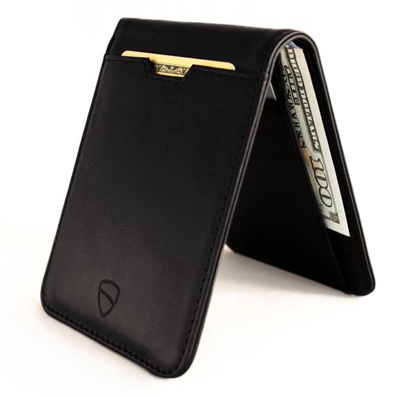 Vaultskin Manhattan Slim RFID-Blocking Leather Bifold Wallet, Black
