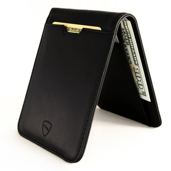 Vaultskin Manhattan Slim RFID-Blocking Leather Bifold Wallet, Black