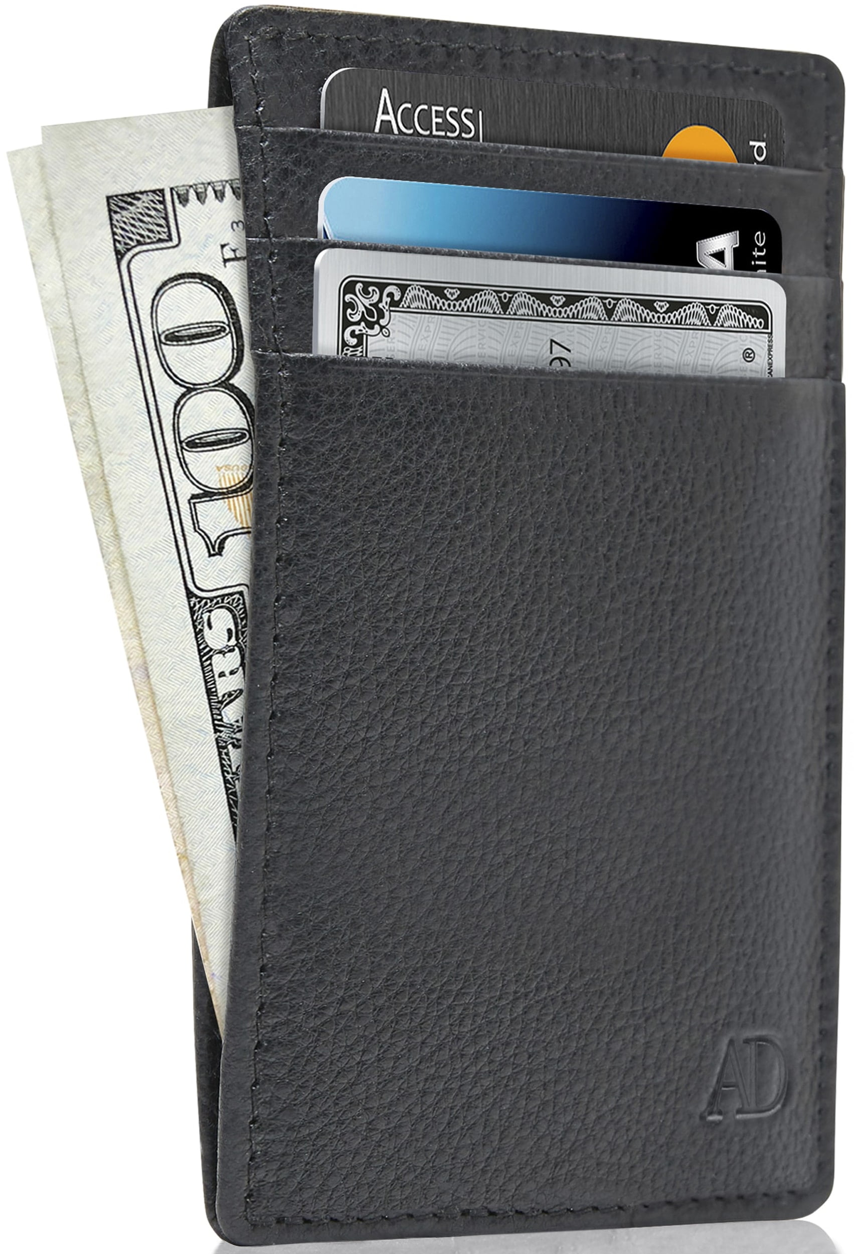 Access Denied Men's Slim Minimalist Leather Credit Card Holder