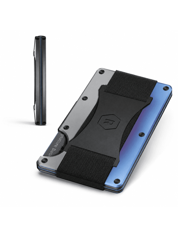 Slim Minimalist Front Pocket Wallet, Burnt Titanium All, RFID Protected, Compact Card Holder