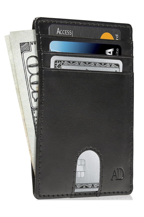 Slim Minimalist Wallets For Men - Vegan Leather Front Pocket Thin Mens Wallet RFID Credit Card Holder Gifts For Men