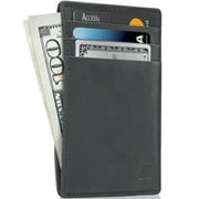Slim Minimalist Wallets For Men & Women - Genuine Leather Credit Card Holder Front Pocket RFID Blocking Wallet With Gift Box