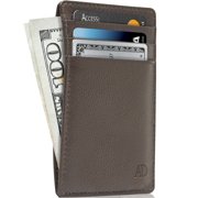Slim Minimalist Wallets For Men & Women - Genuine Leather Credit Card Holder Front Pocket RFID Blocking Wallet With Gift Box