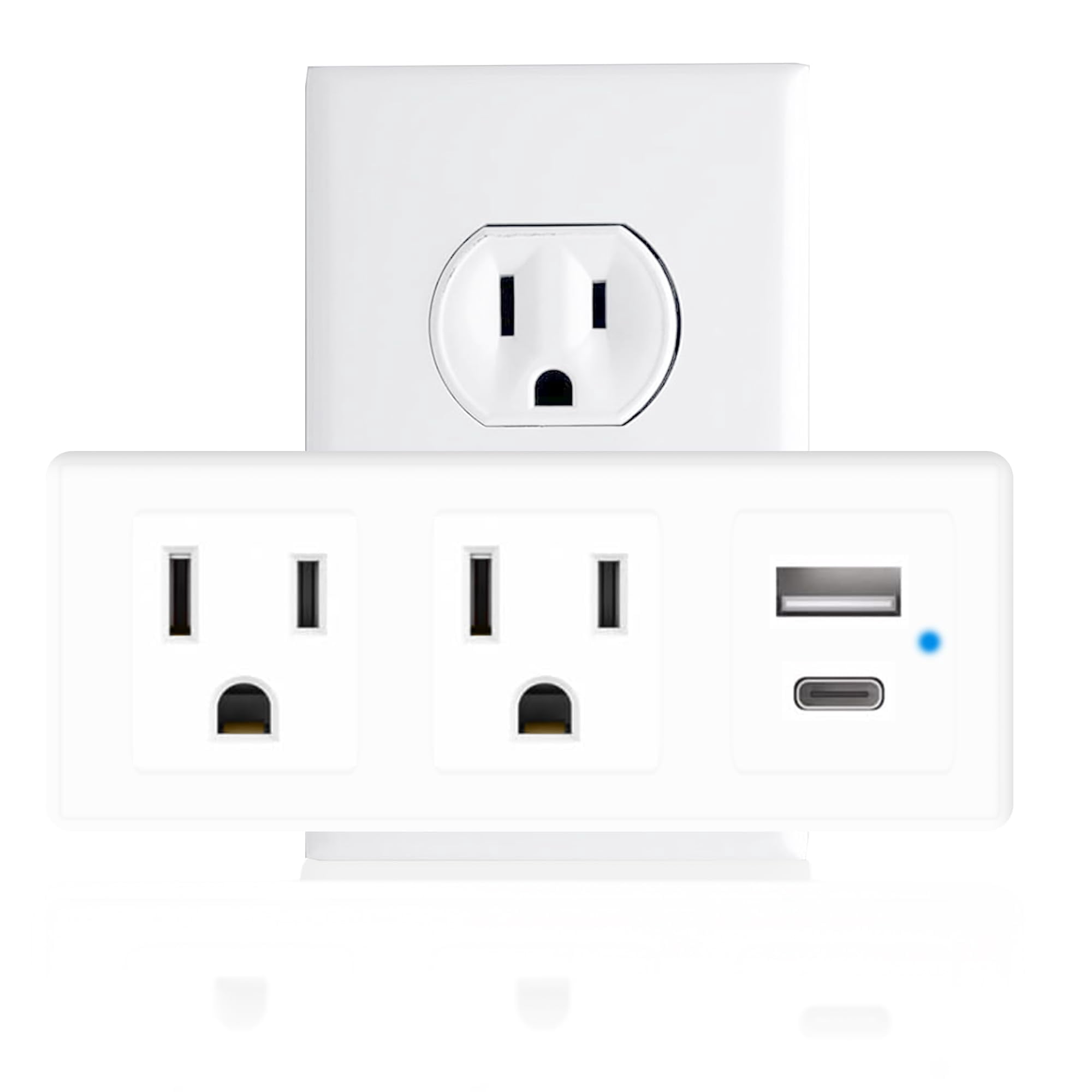 CPATS00-040- CIAO Tech 2 A/C Outlets + USB + TYPE C Output Ports SLIM ...