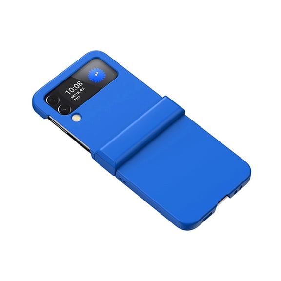 Slim PC Protective Phone Case for Samsung Galaxy Z Flip4 5G, Full Coverage Anti-Drop Back Cover with Hinge Protection, Anti-Fingerprint Skin-Feel Macaron Case (Blue)