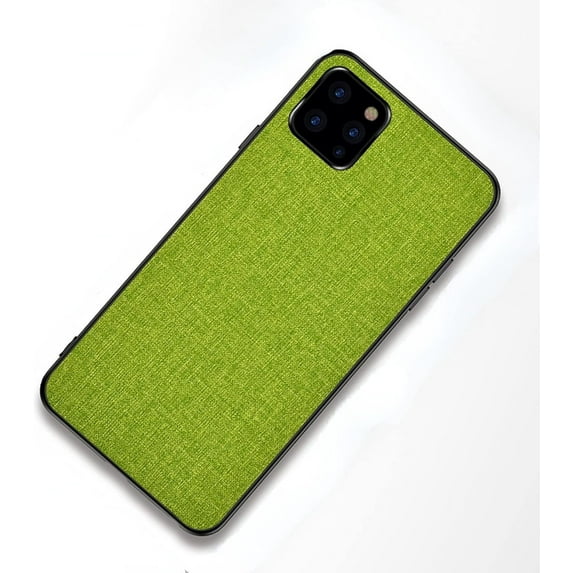 Slim PU Canvas + TPU Personalized Phone Case for iPhone 13 Pro Max 12 11 X XR XS 7 8 Plus, Lens Protection Shockproof Back Cover(Green,11 Pro Max)