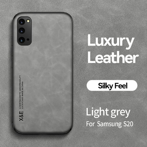 Slim PU Leather Case for Samsung Galaxy S20, Magnetic Attraction Inside Shockproof Silky Feel Protective Cover for Samsung Galaxy S20 (6.2 Inch),Lightgray