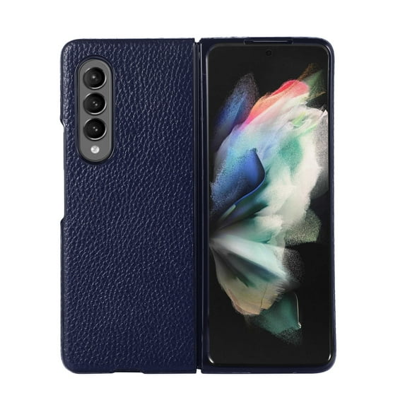 Slim PU Leather Case for Samsung Galaxy Z Fold4 5G 2022, Dteck Scratch Proof Flip Folio Premium Lightweight Shockproof Cover for Galaxy Z Fold 4 (7.6 inch), Blue