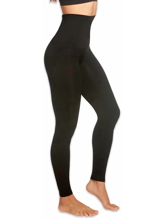 Slim & Tone Leggings by Genie, Women’s Butt Lift & Tummy Control Workout Pants, High Waisted Compression Leggings, Black