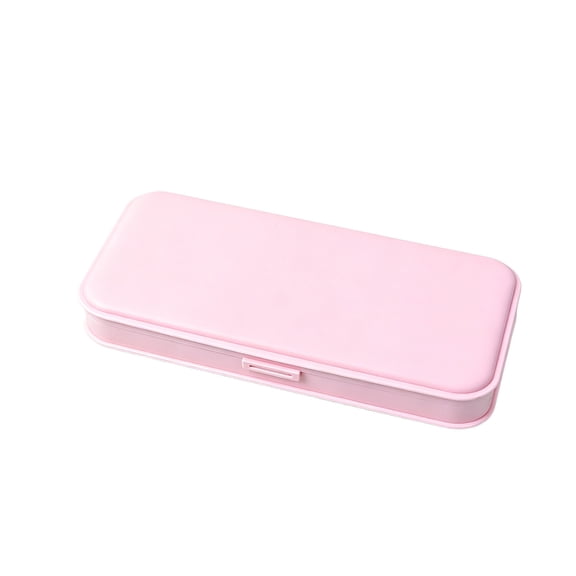 Slim Pencil Case Plastic - Compact Stationery Organizer with Secure Snap for School Office Travel - 1 Pack