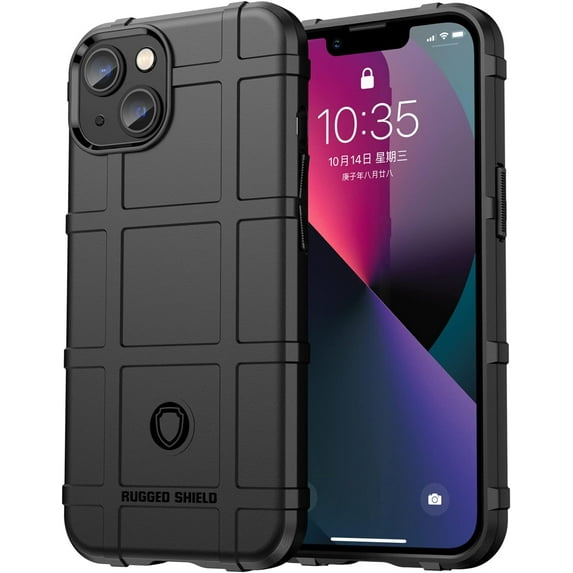 Slim Phone Case for iPhone 14,Rugged Shield Phone Case with Military Grade Shockproof and Camera Protection for iPhone 14 (6.1), HD Black