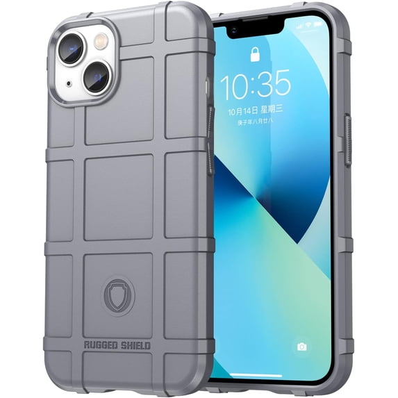 Slim Phone Case for iPhone 14 (Not fit 14 Pro),Rugged Shield Phone Case with Military Grade Shockproof Protection,Drop-Tested and Camera Lens Protection Cover for iPhone 14 (6.1), HD Gray