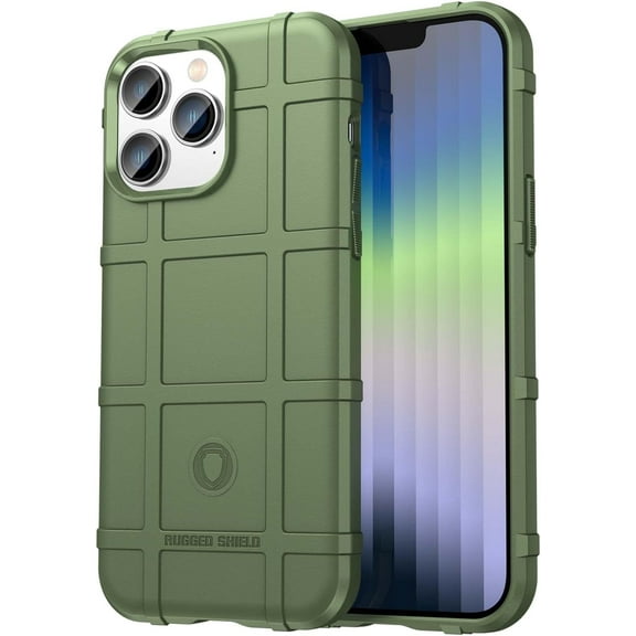 Slim Phone Case for iPhone 14 Pro Max,Rugged Shield Phone Case with Military Grade Shockproof Protection,Drop-Tested and Camera Lens Protection Cover for iPhone 14 Pro Max (6.7), HD Green