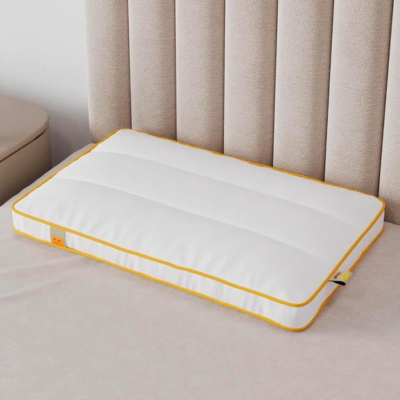 Slim Pillow With Microfiber Pillow, Designed For Neck & Spine Alignment, White, Standard Size - 26x16 Inches | Ideal For Minimal Elevation, Bed Pillow, Machine Washable - Pack Of 1