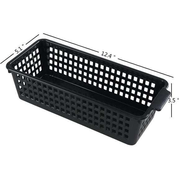 Slim Plastic Storage Baskets Tray for Organizing, Small Storage Bins, Stackable Drawer Containers Trays Holder for Desk Garage Office