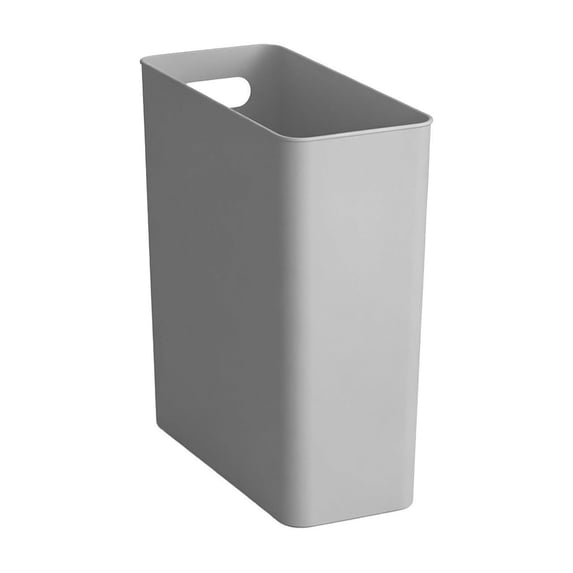 Slim Plastic Trash Can 10L Capacity, 11.02"x5.20"x12.01" Lid‑Free Narrow Waste Bin With Handle, Compact Garbage Container for Bathroom, Kitchen, Bedroom and Small Gap Household Storage Space