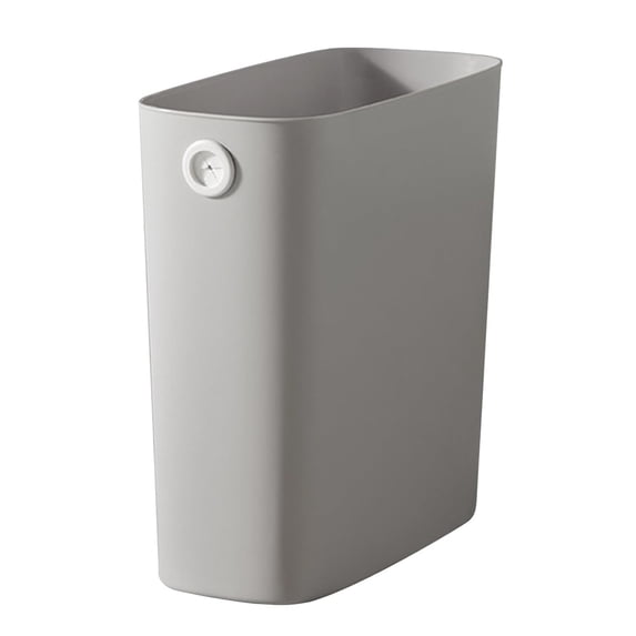 Slim Plastic Trash Can, Open Top Wastebasket for Bathroom Bedroom, Narrow Garbage Bin with Bag Holder Hole, 11 x 10.6 x 5.1 Inches