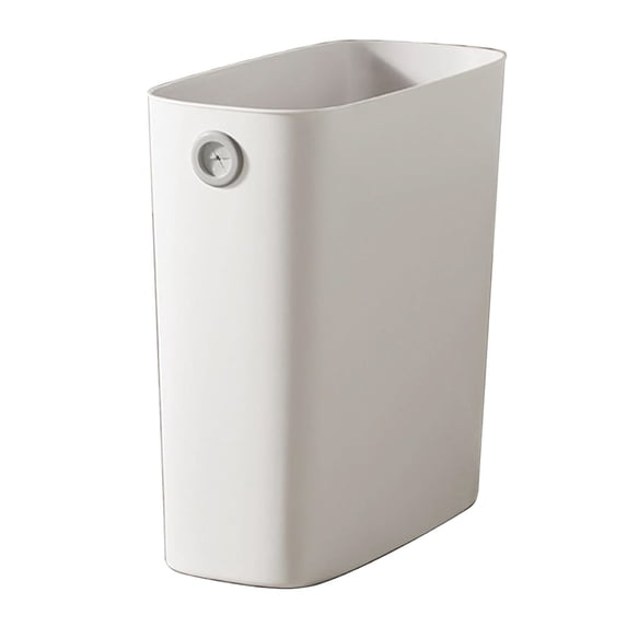 Slim Plastic Trash Can, Open Top Wastebasket for Bathroom Bedroom, Narrow Garbage Bin with Bag Holder Hole, 11 x 10.6 x 5.1 Inches