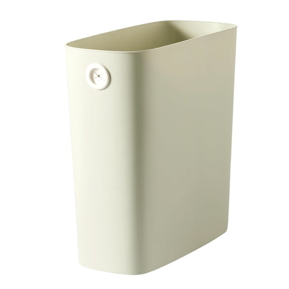 Slim Plastic Trash Can, Open Top Wastebasket for Bathroom Bedroom, Narrow Garbage Bin with Bag Holder Hole, 11 x 10.6 x 5.1 Inches