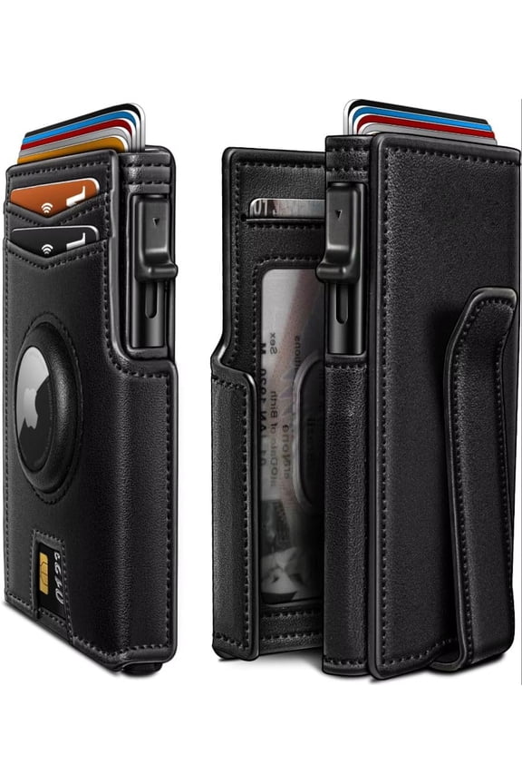 Slim Pop-Up Wallet for Men - RFID Blocking Aluminum Card Holder with Money Clip, Quick-Access Minimalist Design Y101