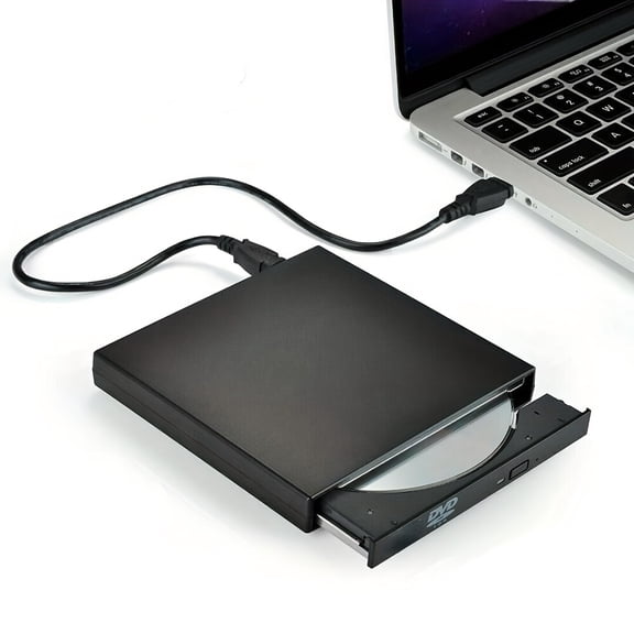Slim Portable External CD DVD Drive USB 2.0, CD-RW DVD-RW Burner Writer Player for Laptop Notebook Desktop PC All-in-One Computer