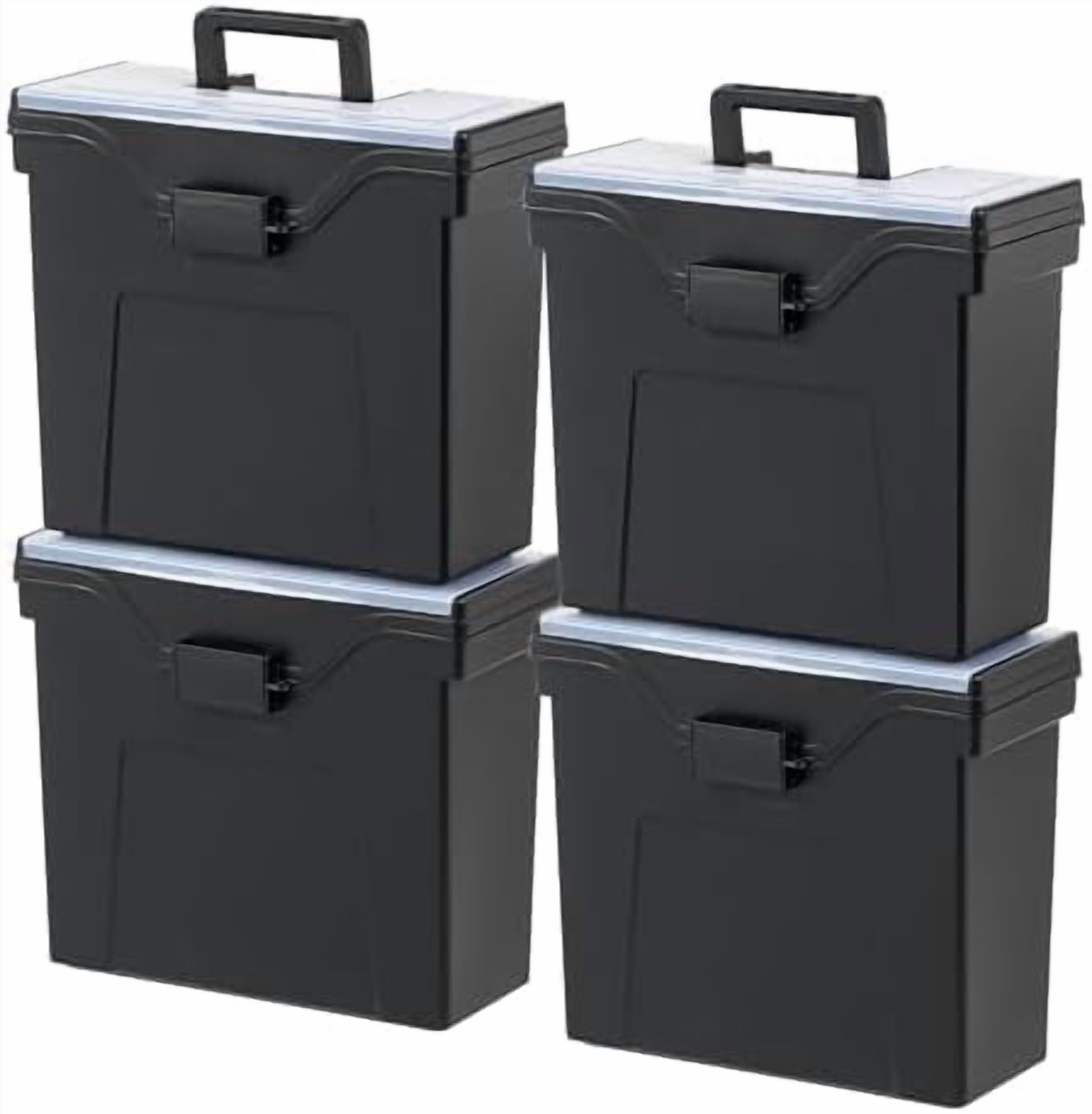 Slim Portable Letter/Legal File Tote Box, 4 Pack, BPA-Free Plastic ...