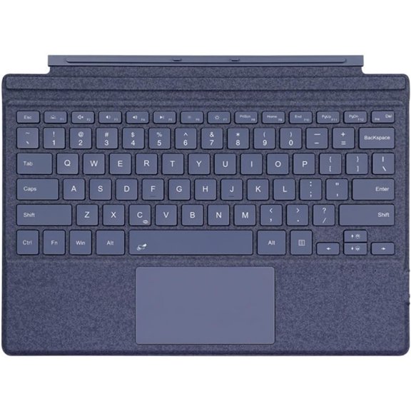 Slim Portable Wireless Type Cover Keyboard with Multi-Touch Trackpad & 7-Color Backlit Keys Compatible with Microsoft Surface Pro 7+/7/6/5/4/3, Blue