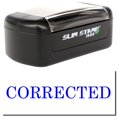 thumbnail image 1 of Slim Pre-Inked Corrected Stamp, Slim 1444, Ultra Slim Design, Impression Size 1/2" by 1-3/4", Up to 25,000 Impressions - Blue Ink, 1 of 10
