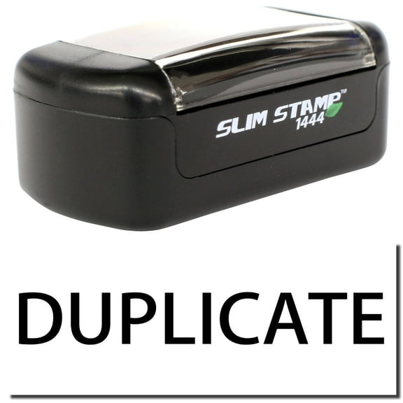 Slim Pre-Inked Duplicate Stamp, Slim 1444, Ultra Slim Design, Impression Size 1/2" by 1-3/4", Up to 25,000 Impressions - Black Ink
