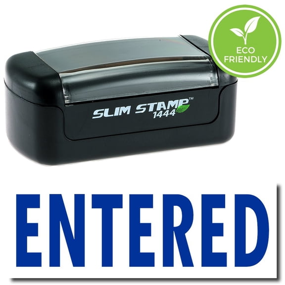 Slim Pre-Inked Entered Stamp with Black Ink