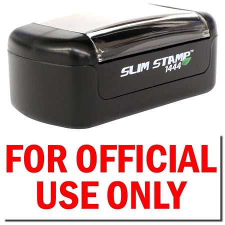 Slim Pre-Inked Official Use Only Stamp, Slim 1444, Ultra Slim Design, Impression Size 1/2" by 1-3/4", Up to 25,000 Impressions - Red Ink