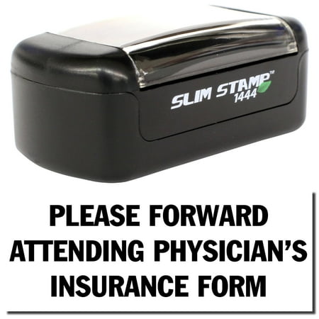 Slim Pre-Inked Please Forward Insurance Form Stamp, Slim 1444, Ultra Slim Design, Impression Size 1/2" by 1-3/4", Up to 25,000 Impressions - Black Ink